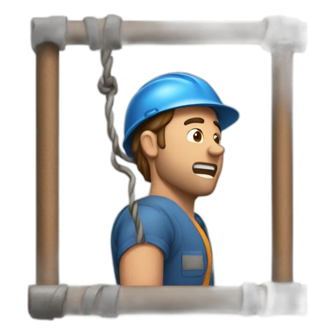 A man gets hit in the head with a rebar sticker