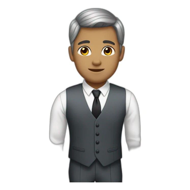 white jehovahs witmess with black gray very short hair blue bow tie sticker