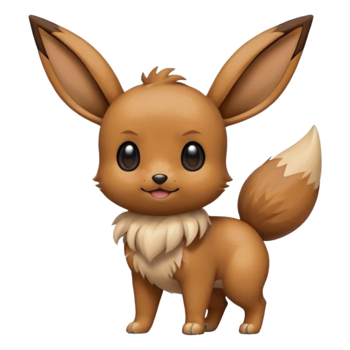 Eevee de Pokémon bailando, estilo emoji divertido sticker