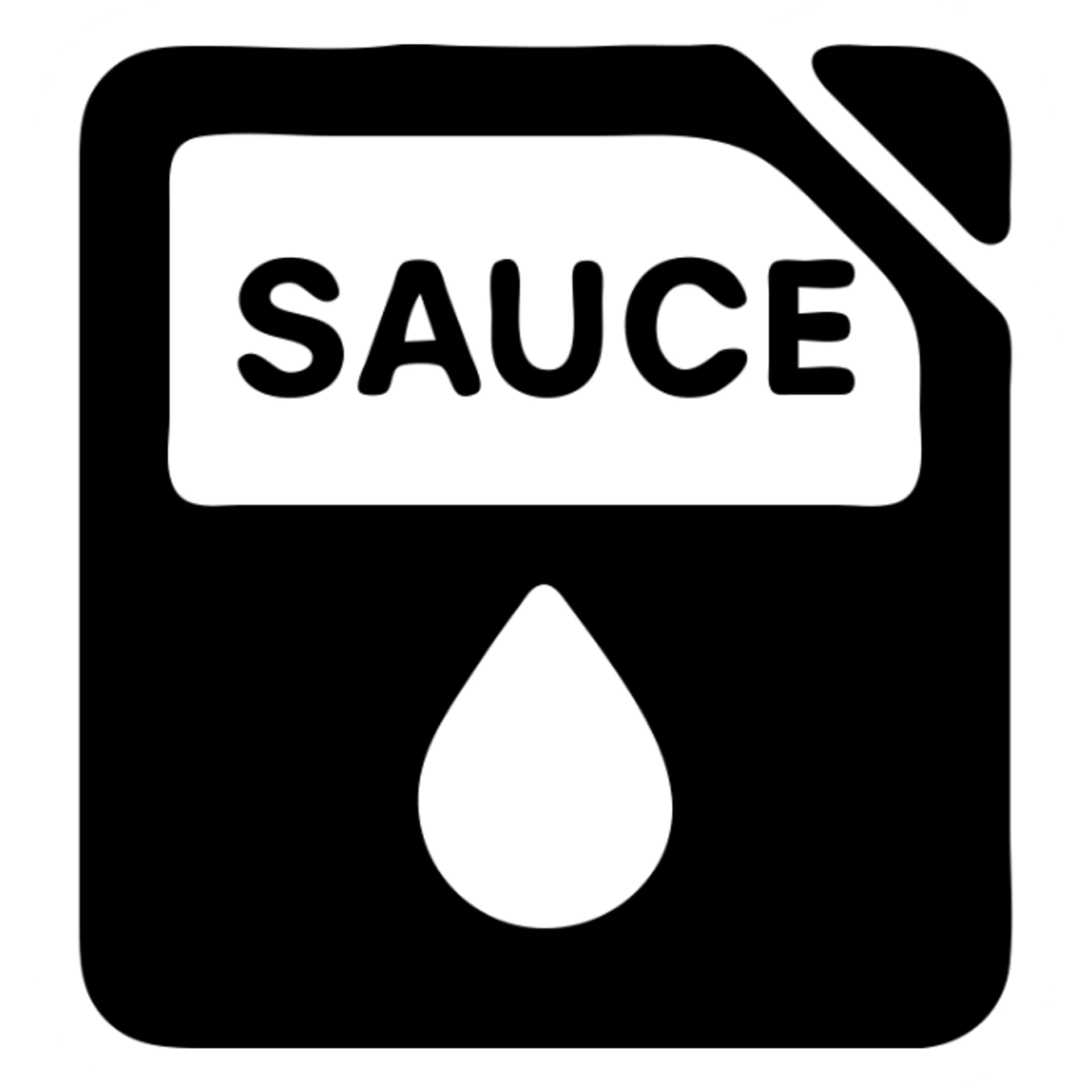 A sauce in a fast food packaging sticker