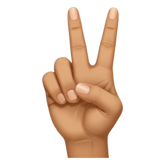 a closed hand with the index finger and middle finger pointing sticker