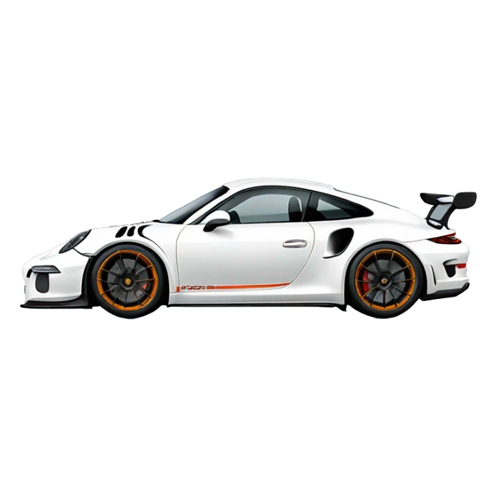 White Porsche GT 3 RS sticker