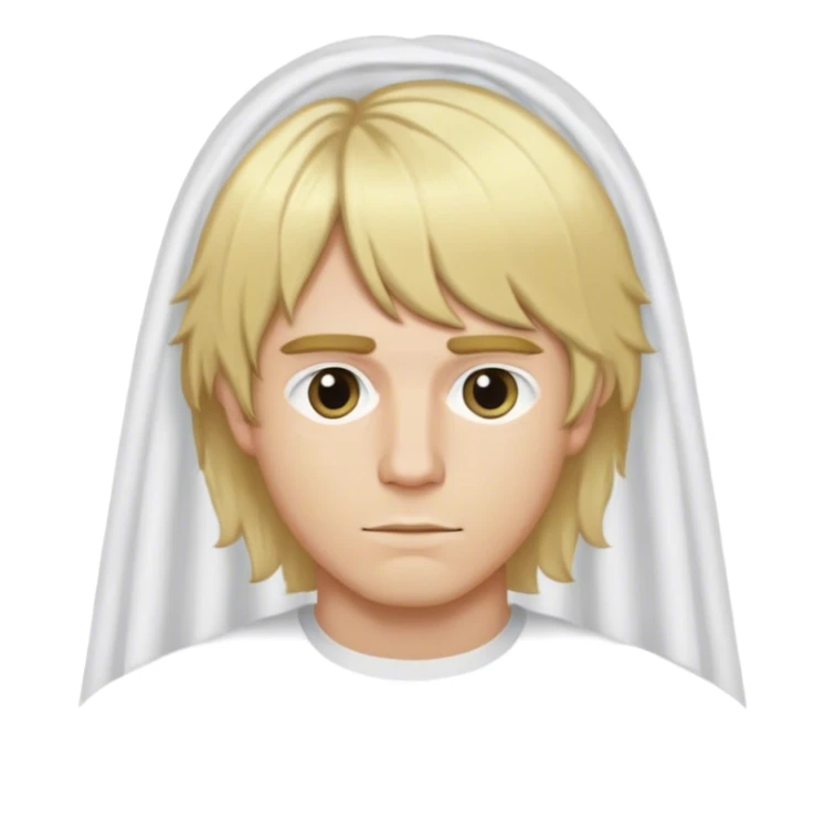 blonde male hair curtain bangs style with middle part sticker