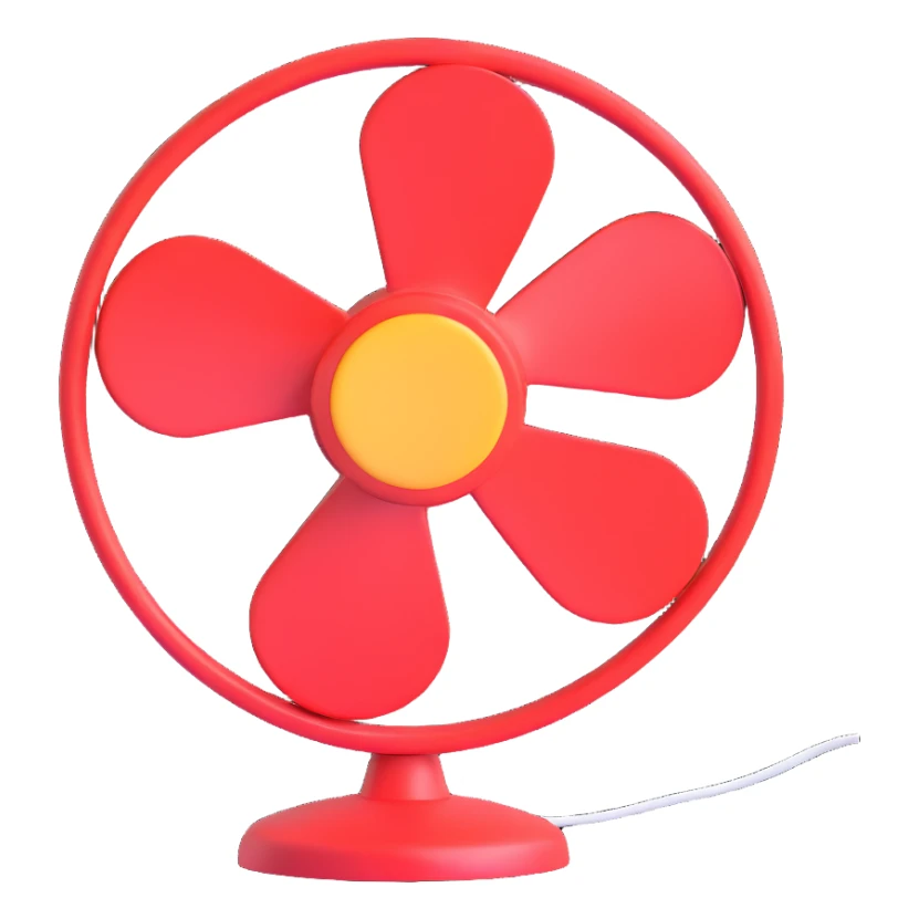 electric fan, playful, rounded, shiny sticker
