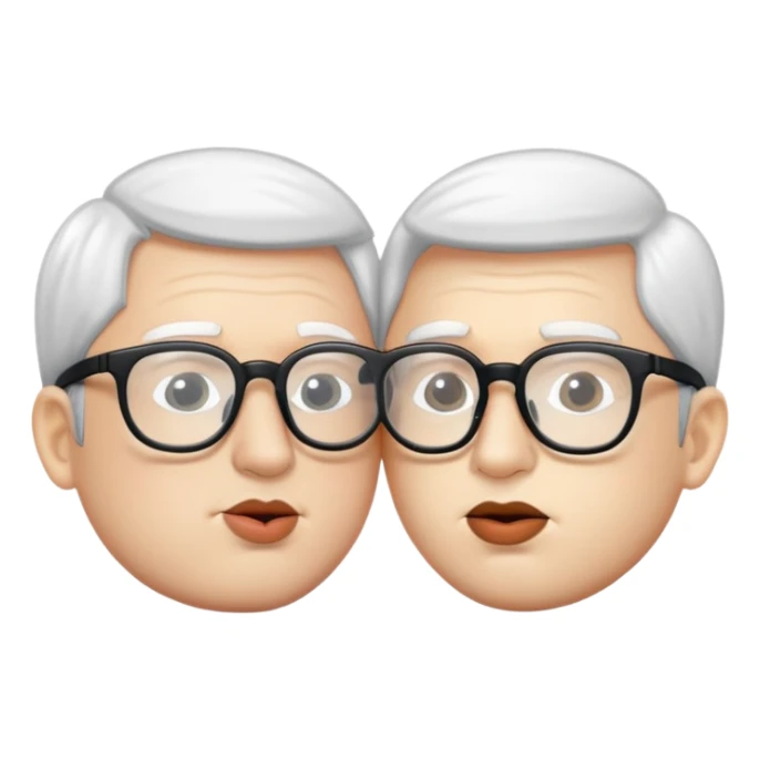 2 men kissing white one with clear glasses  sticker
