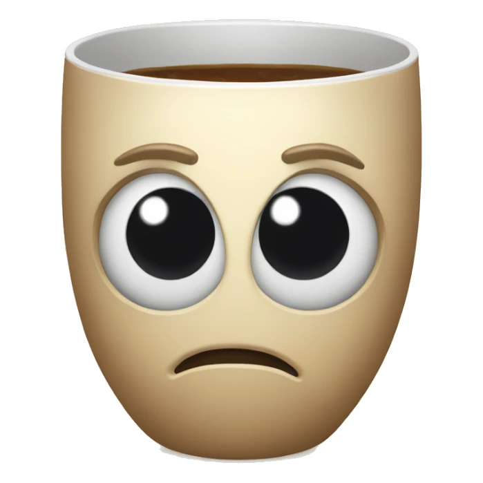 An alive cup that has really big eyes sticker