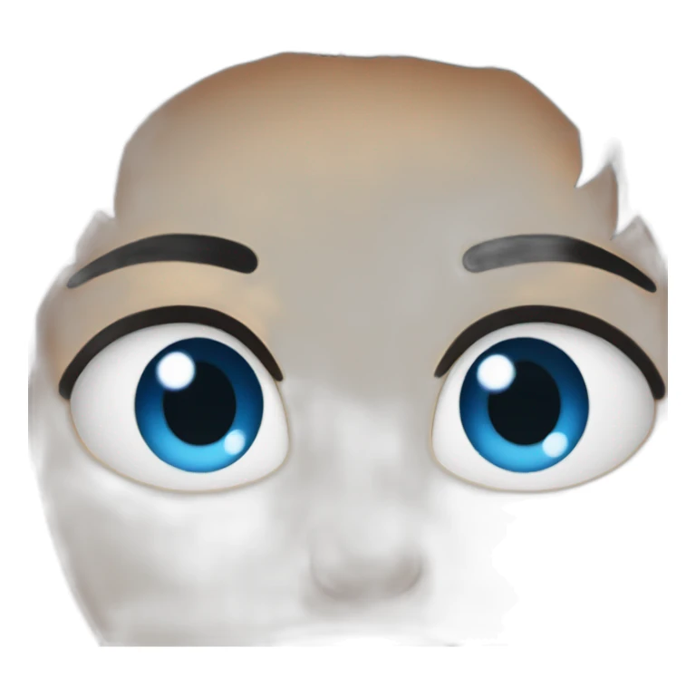 sad and angry face white dark hair blue eyes sticker