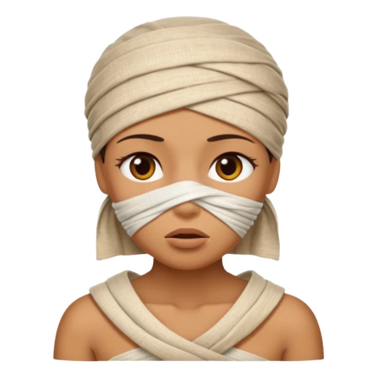 The mummy girl with her mouth closed sticker