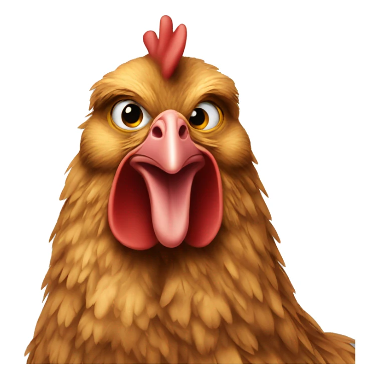 chicken with brown long hair and eyes like this 🥹 sticker