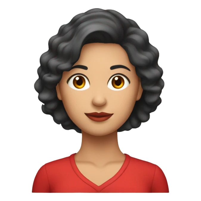 Mujer morena de cabello rojo con camisa roja sticker