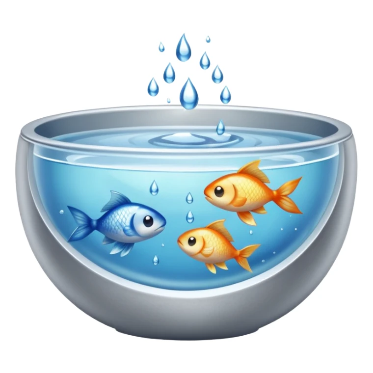 Mini fishes in a bowl for cooking  sticker