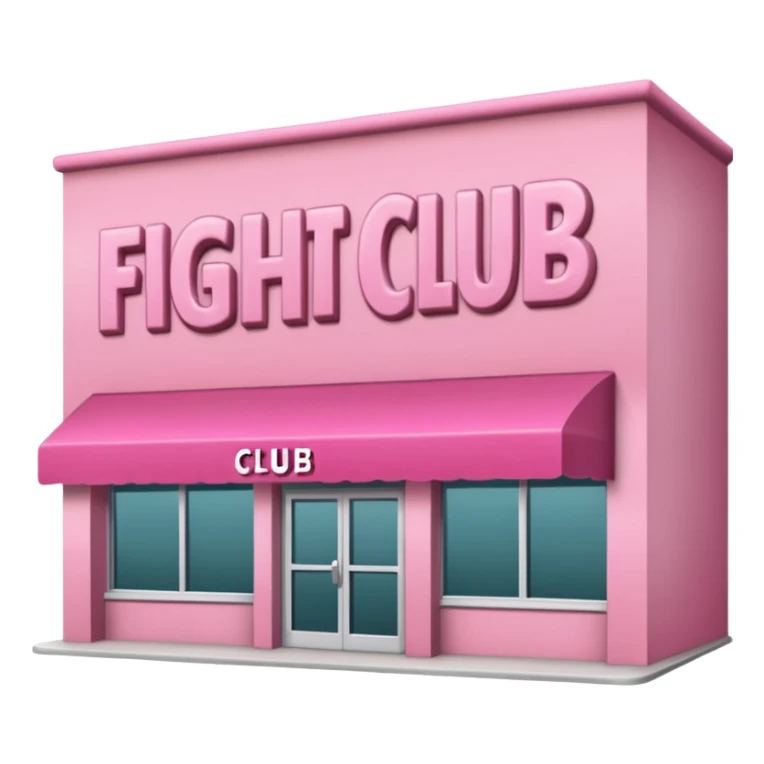 Pink Shop and name on the shop 'fight club' sticker