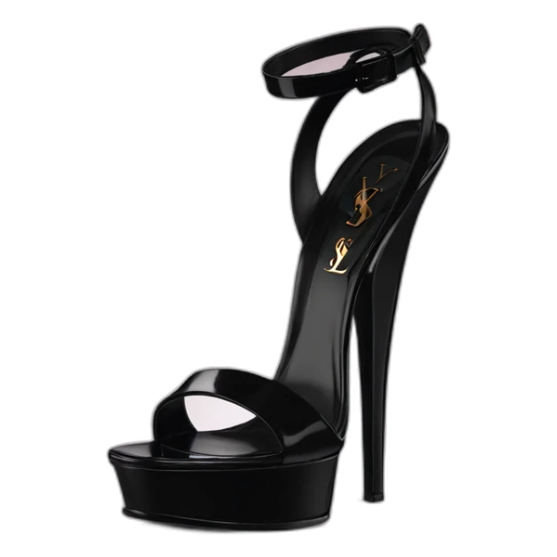 Ysl TRIBUTE heel SANDAL black PATENT LEATHER sticker