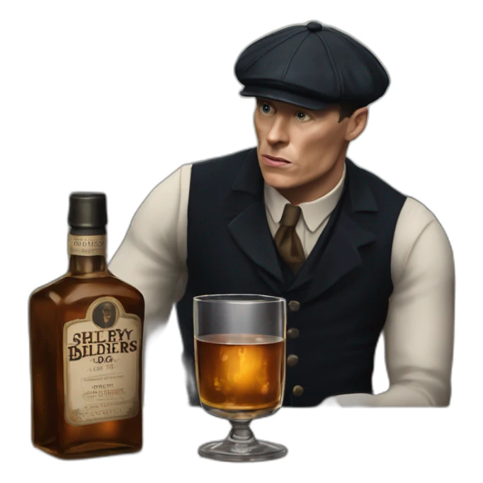 Tommy shelby peaky blinders drinking whisky sticker