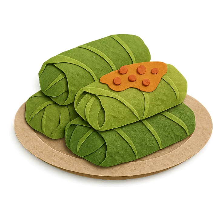 paper craft style layered paper look sarma, traditional stuffed cabbage rolls on a plate sticker