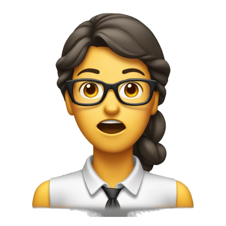 nerd worker female shocked mouth sticker