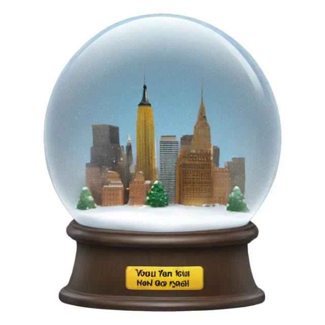 new york city snow globe, 4k, no background sticker