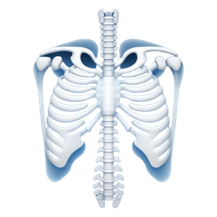 ribs that is in an xray format make it blue and white sticker