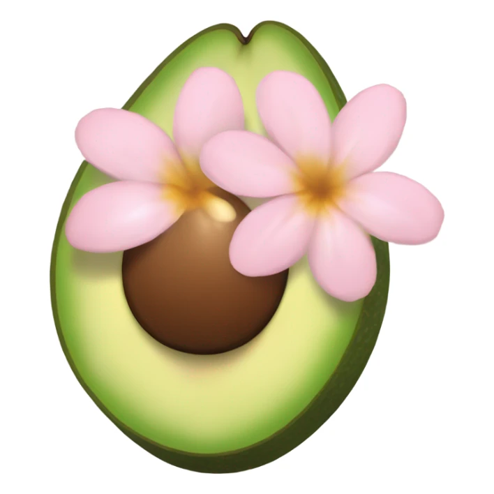 Realistic avacado with pale pink flower sticker