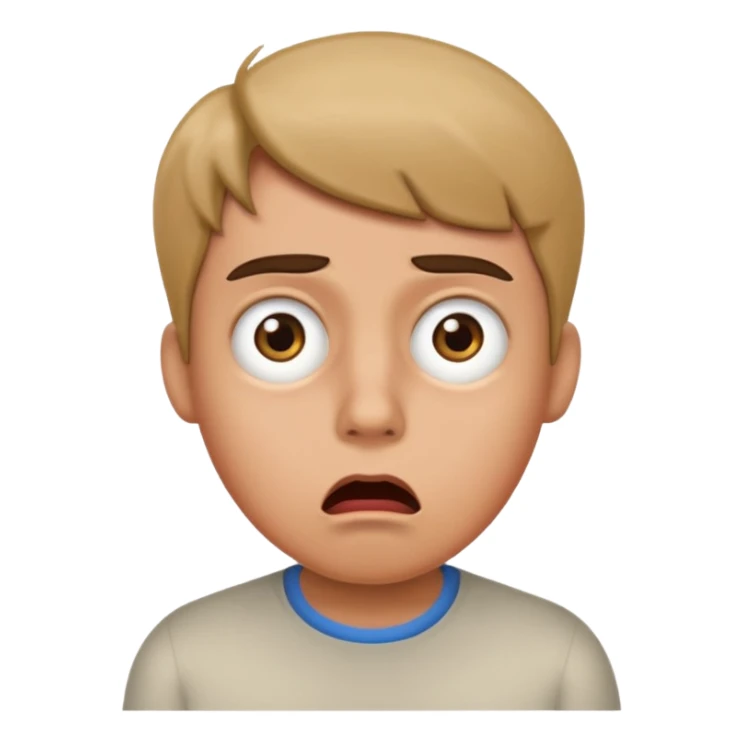 annoyed face with rolling eyes and a shocked mouth sticker