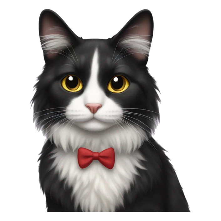 long hair tuxedo cat sticker