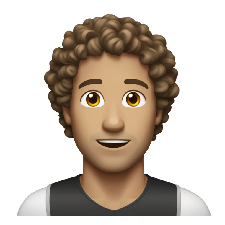 brown curly hair white man running sticker