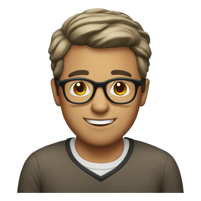 olg guy with short hair and glasses sticker