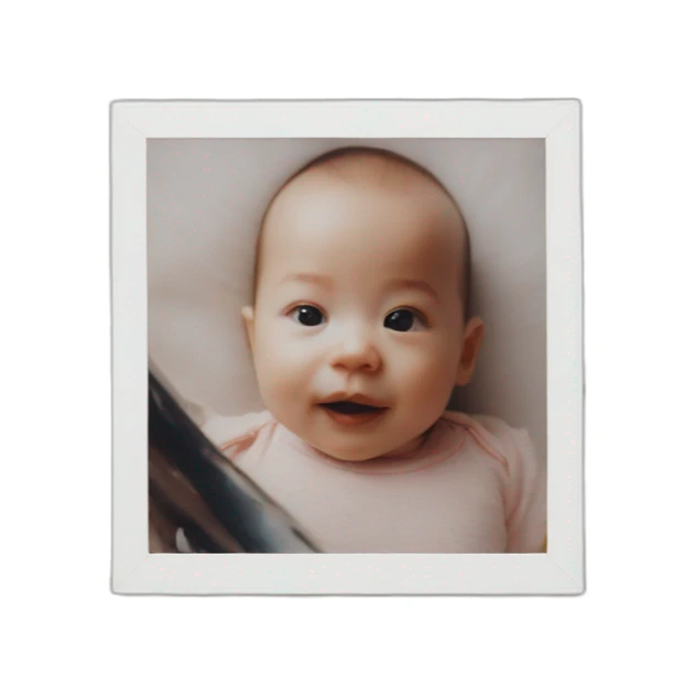 baby montage in Polaroid frame sticker