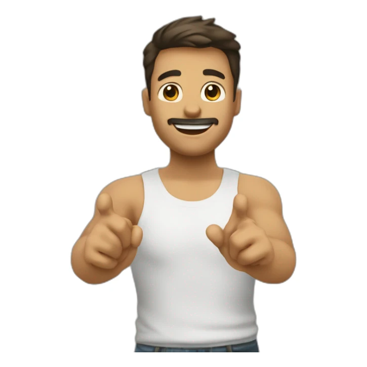 homme doigt en l'air gonflé sticker