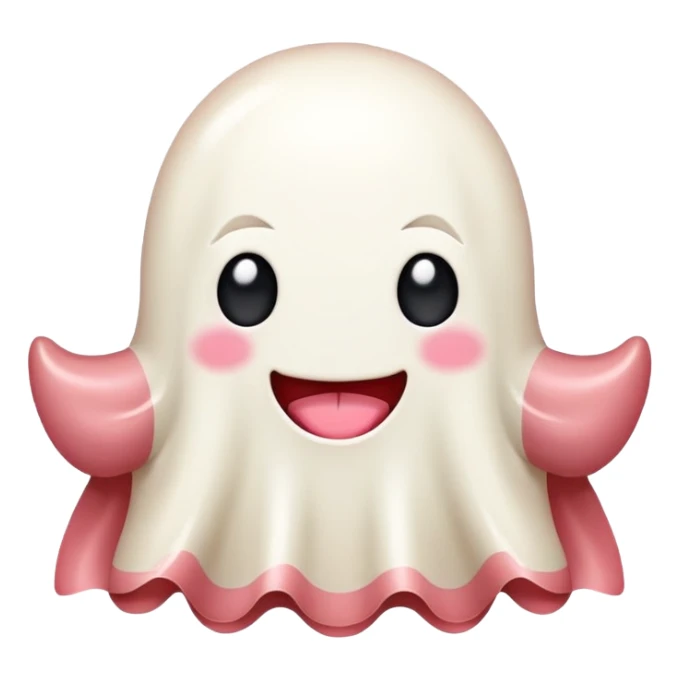SPAM MEAT kawaii ghost EMOJI with bow sticker