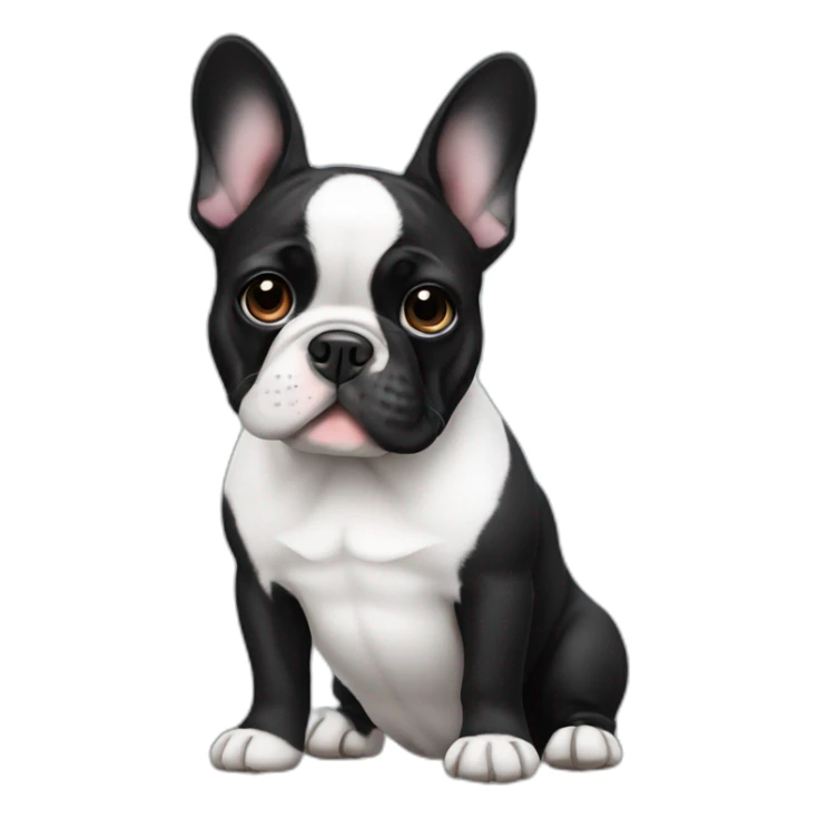 black and white french bulldog sticker