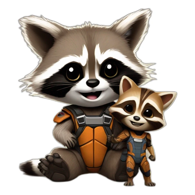 rocket racoon and baby groot guardian of the galaxy sticker