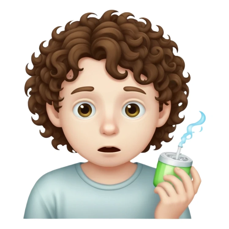 stinky breath curly hair boy sticker
