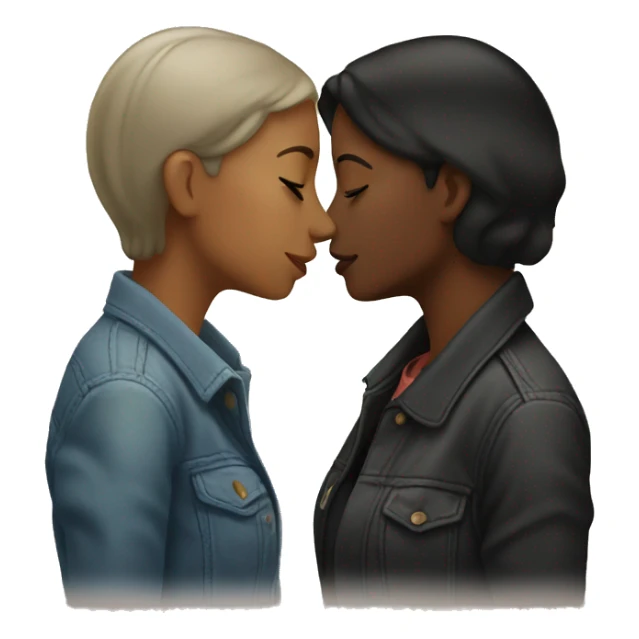 Two lesbian woman kissing sticker