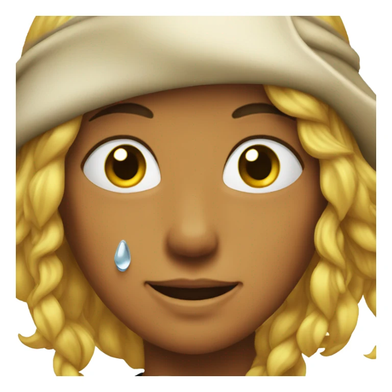 a pirate woman's face with Tears of Joy sticker