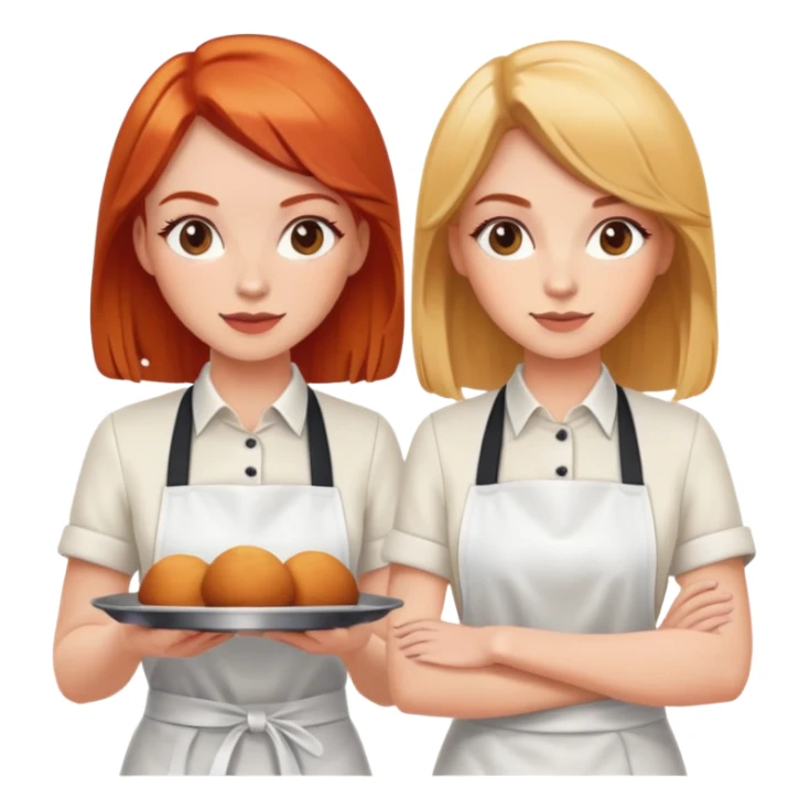 Red head and blonde girl servers  sticker