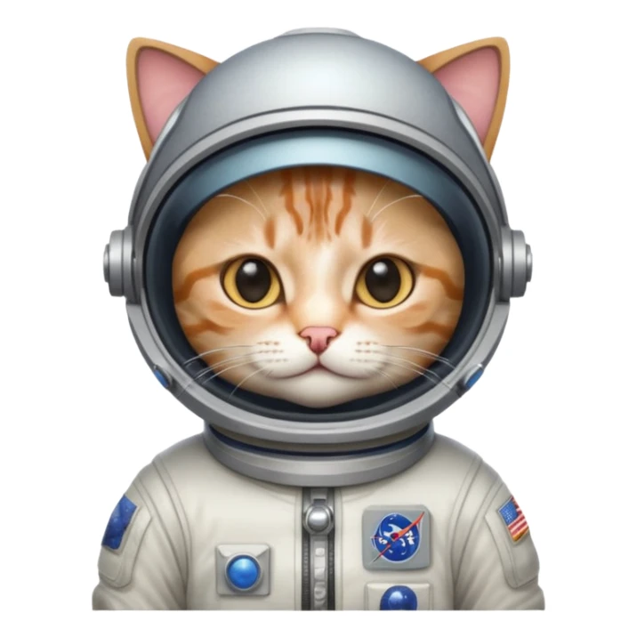 Gato en el espacio con camisa y gorro sticker