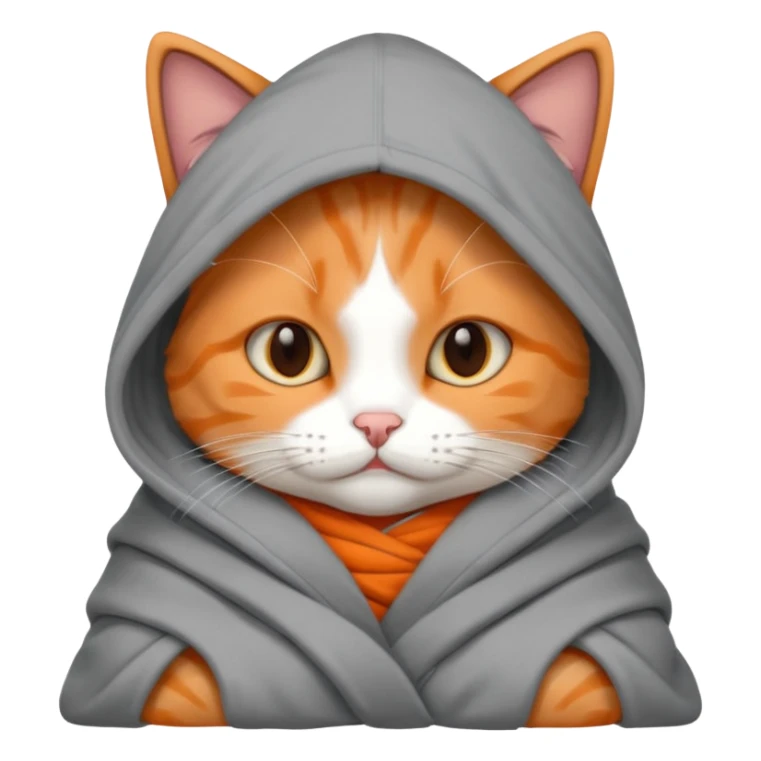 Cozy cat in blanket and hoodie  sticker