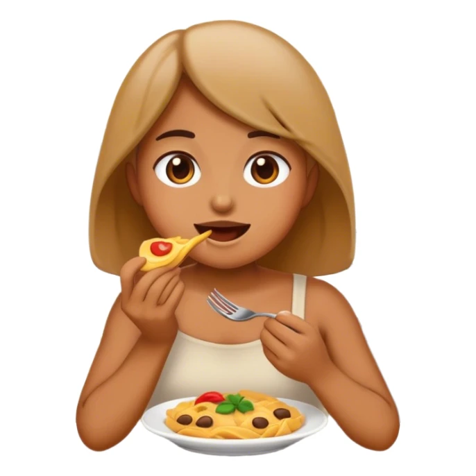Emoji eating the food in the kitchen  sticker