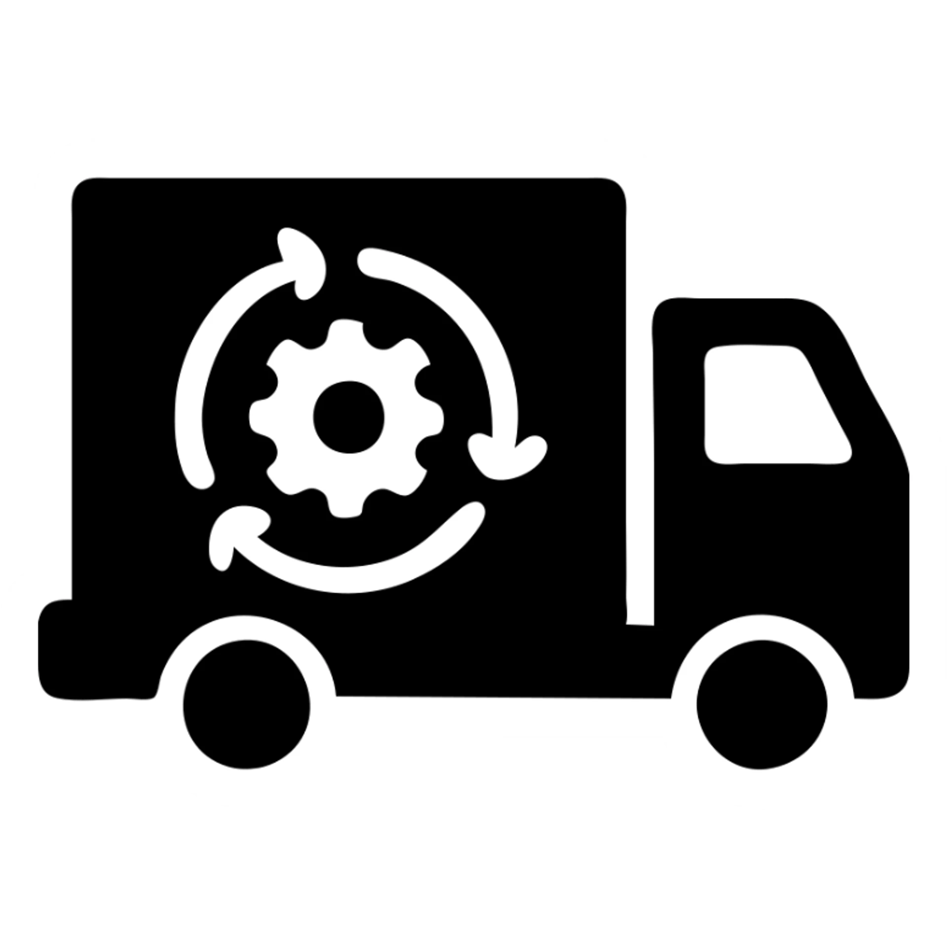 icon for "Supply Chain Experience", modern design, delivery truck sticker