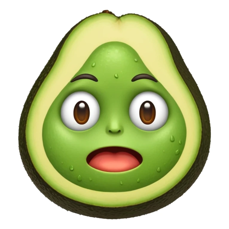 Emoji of a stressed-out avocado 🥑 trying to pay online bills with tiny arms. sticker