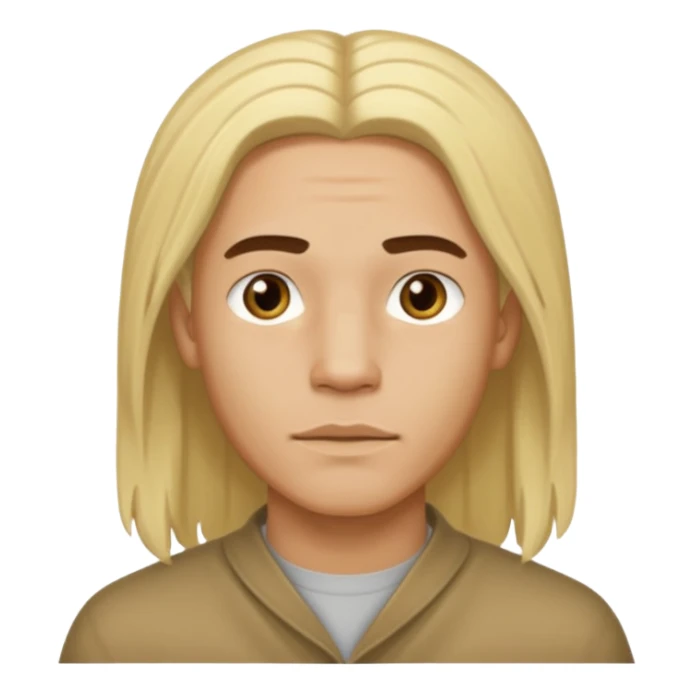 Lightskin man with long blonde Middle part hair sticker