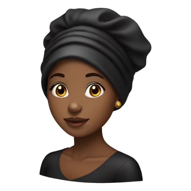 black girl wearing a black satin hair bonnet sticker