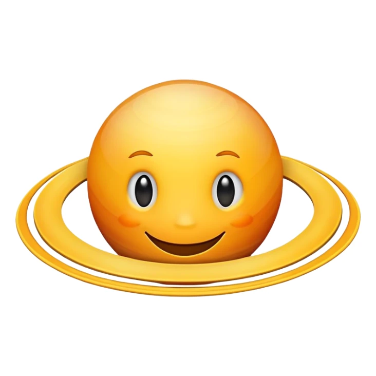 Saturn planet with a happy smiling face sticker