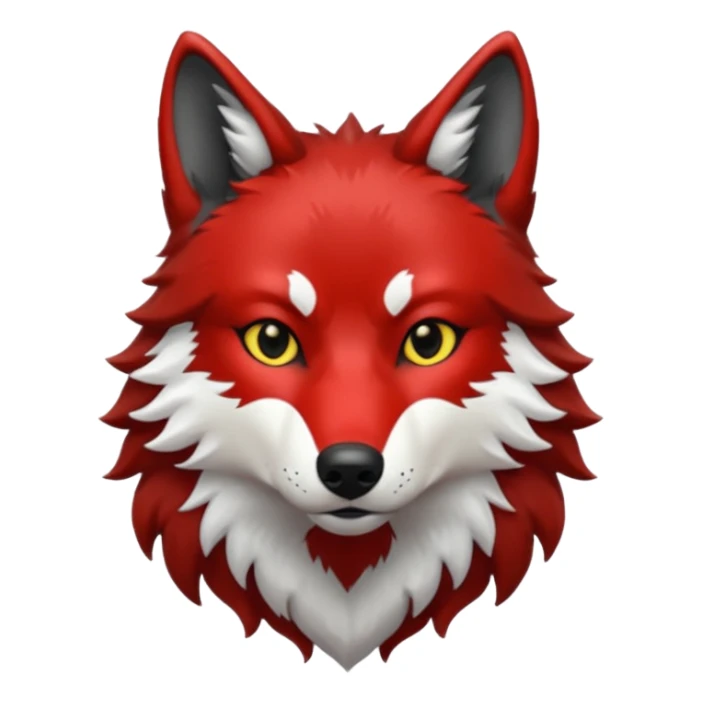 Red and black wolf with white accents sticker