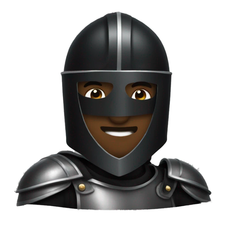 "A robust, black knight guy providing full covered in helmet." sticker