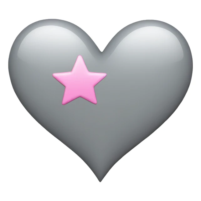 Grey heart pink stars sticker
