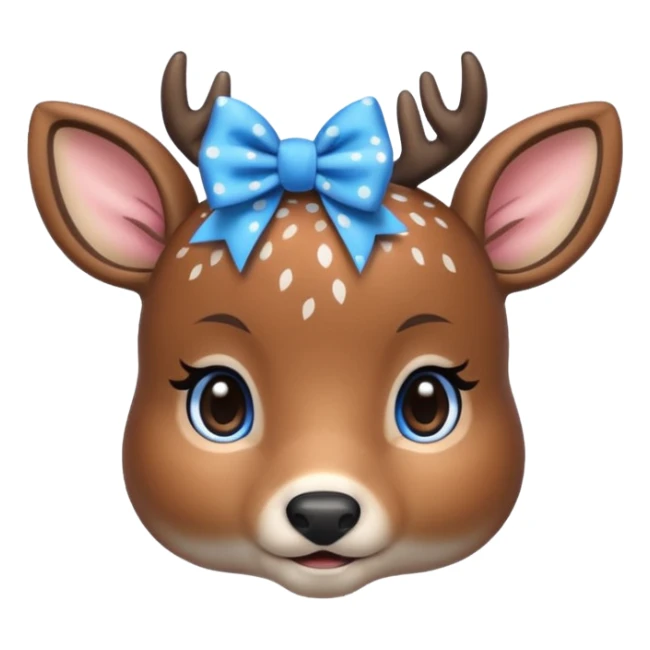 Deer with a blue bow sticker