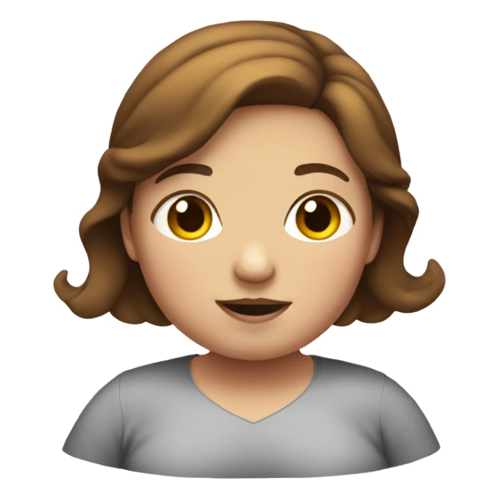 Obese girl blushing (with brown hair) sticker