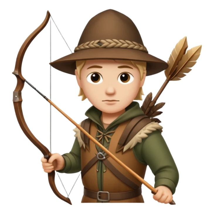 The classic image of a hunter carrying a bow and arrow sticker